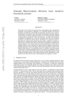 Toward Discovering Options that Achieve Faster Planning