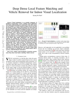 Deep Dense Local Feature Matching and Vehicle Removal for Indoor Visual
  Localization