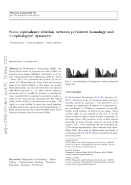 Some equivalence relation between persistent homology and morphological
  dynamics