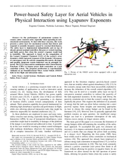 Power-based Safety Layer for Aerial Vehicles in Physical Interaction
  using Lyapunov Exponents