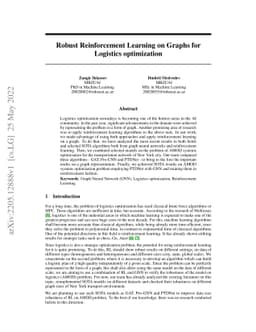 Robust Reinforcement Learning on Graphs for Logistics optimization