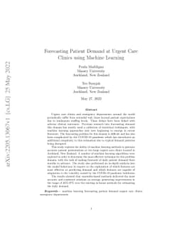 Forecasting Patient Demand at Urgent Care Clinics using Machine Learning