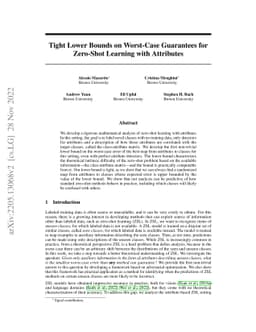 Tight Lower Bounds on Worst-Case Guarantees for Zero-Shot Learning with
  Attributes