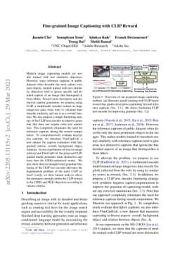 Fine-grained Image Captioning with CLIP Reward
