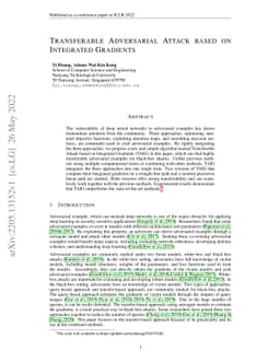 Transferable Adversarial Attack based on Integrated Gradients