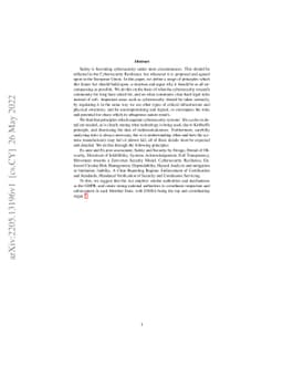 The Opportunity to Regulate Cybersecurity in the EU (and the World):
  Recommendations for the Cybersecurity Resilience Act