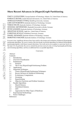 More Recent Advances in (Hyper)Graph Partitioning