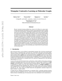 Triangular Contrastive Learning on Molecular Graphs