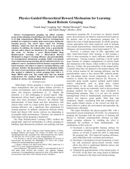 Physics-Guided Hierarchical Reward Mechanism for Learning-Based Robotic
  Grasping