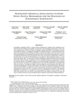 Harnessing Artificial Intelligence to Infer Novel Spatial Biomarkers for
  the Diagnosis of Eosinophilic Esophagitis