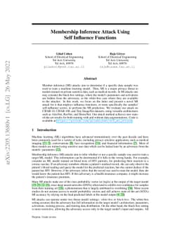 Membership Inference Attack Using Self Influence Functions