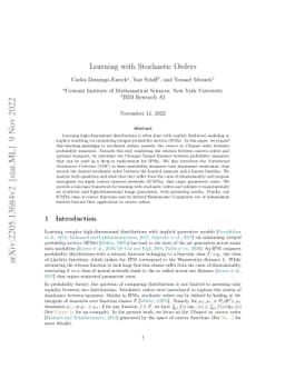 Learning with Stochastic Orders