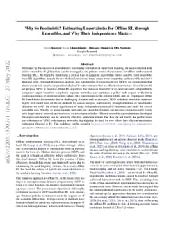 Why So Pessimistic? Estimating Uncertainties for Offline RL through
  Ensembles, and Why Their Independence Matters