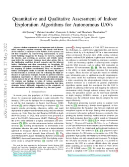 Quantitative and Qualitative Assessment of Indoor Exploration Algorithms
  for Autonomous UAVs