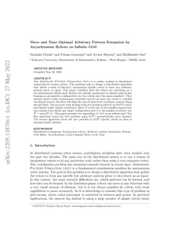 Move and Time Optimal Arbitrary Pattern Formation by Asynchronous Robots
  on Infinite Grid