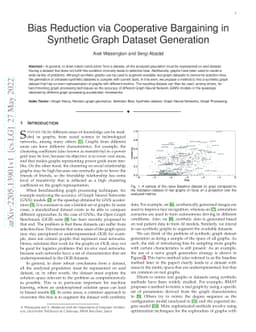 Bias Reduction via Cooperative Bargaining in Synthetic Graph Dataset
  Generation