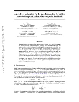 A gradient estimator via L1-randomization for online zero-order
  optimization with two point feedback