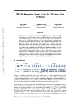 3DILG: Irregular Latent Grids for 3D Generative Modeling