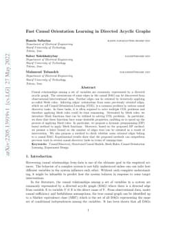 Fast Causal Orientation Learning in Directed Acyclic Graphs