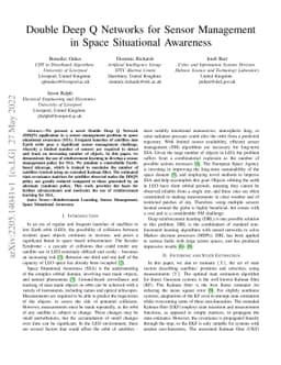 Double Deep Q Networks for Sensor Management in Space Situational
  Awareness