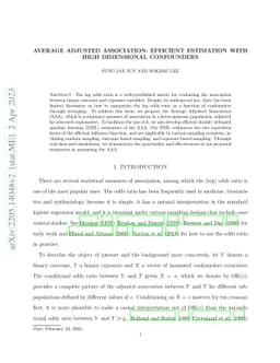 Average Adjusted Association: Efficient Estimation with High Dimensional
  Confounders