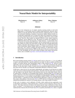 Neural Basis Models for Interpretability