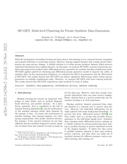 MC-GEN:Multi-level Clustering for Private Synthetic Data Generation