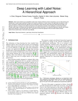 Deep Learning with Label Noise: A Hierarchical Approach