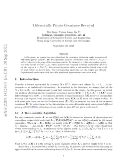Differentially Private Covariance Revisited