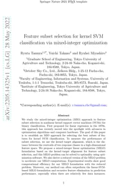 Feature subset selection for kernel SVM classification via mixed-integer
  optimization
