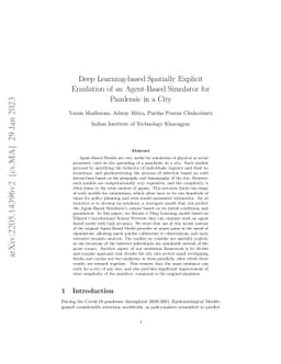 Deep Learning-based Spatially Explicit Emulation of an Agent-Based
  Simulator for Pandemic in a City