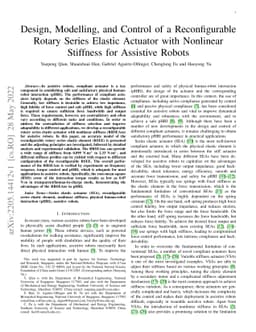 Design, Modelling, and Control of a Reconfigurable Rotary Series Elastic
  Actuator with Nonlinear Stiffness for Assistive Robots