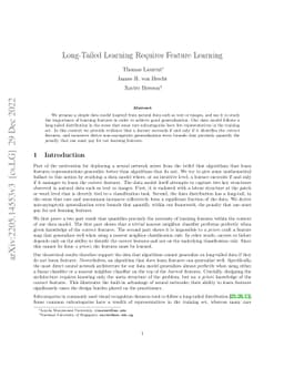 Long-Tailed Learning Requires Feature Learning