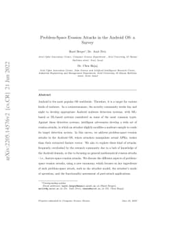 Problem-Space Evasion Attacks in the Android OS: a Survey