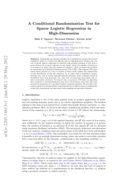 A Conditional Randomization Test for Sparse Logistic Regression in
  High-Dimension