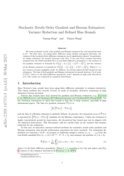 Stochastic Zeroth Order Gradient and Hessian Estimators: Variance
  Reduction and Refined Bias Bounds