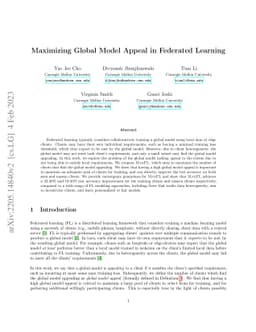Maximizing Global Model Appeal in Federated Learning