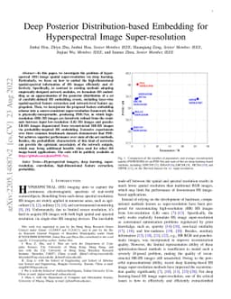 Deep Posterior Distribution-based Embedding for Hyperspectral Image
  Super-resolution