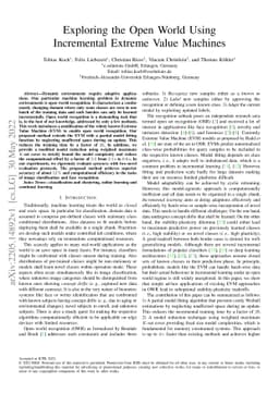 Exploring the Open World Using Incremental Extreme Value Machines