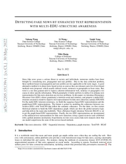 Detecting fake news by enhanced text representation with
  multi-EDU-structure awareness
