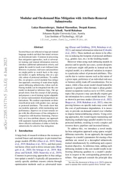 Modular and On-demand Bias Mitigation with Attribute-Removal Subnetworks