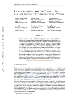 Backpropagation through Combinatorial Algorithms: Identity with
  Projection Works