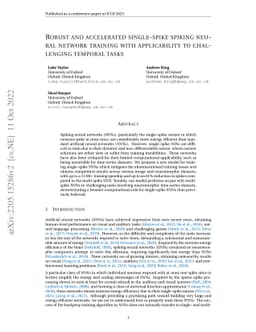 Robust and accelerated single-spike spiking neural network training with
  applicability to challenging temporal tasks