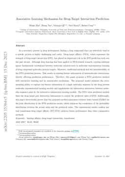 Associative Learning Mechanism for Drug-Target Interaction Prediction