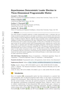 Asynchronous Deterministic Leader Election in Three-Dimensional
  Programmable Matter