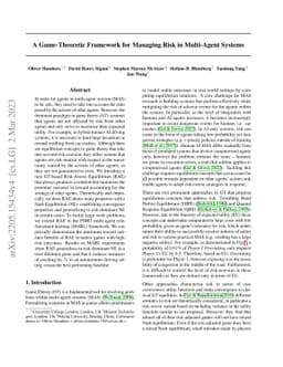 A Game-Theoretic Framework for Managing Risk in Multi-Agent Systems