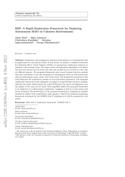 REF: A Rapid Exploration Framework for Deploying Autonomous MAVs in
  Unknown Environments