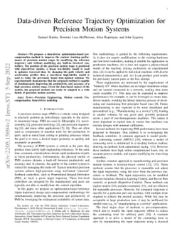 Data-driven Reference Trajectory Optimization for Precision Motion
  Systems