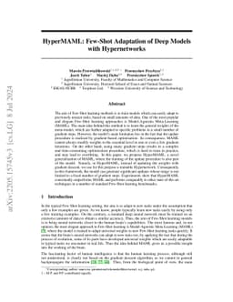 HyperMAML: Few-Shot Adaptation of Deep Models with Hypernetworks