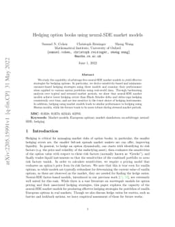 Hedging option books using neural-SDE market models